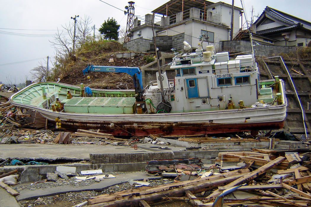 東日本大震災後の大船渡市